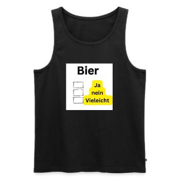 Bier - Männer Premium Bio Tank Top - Schwarz - Vorne - Michal (187cm)