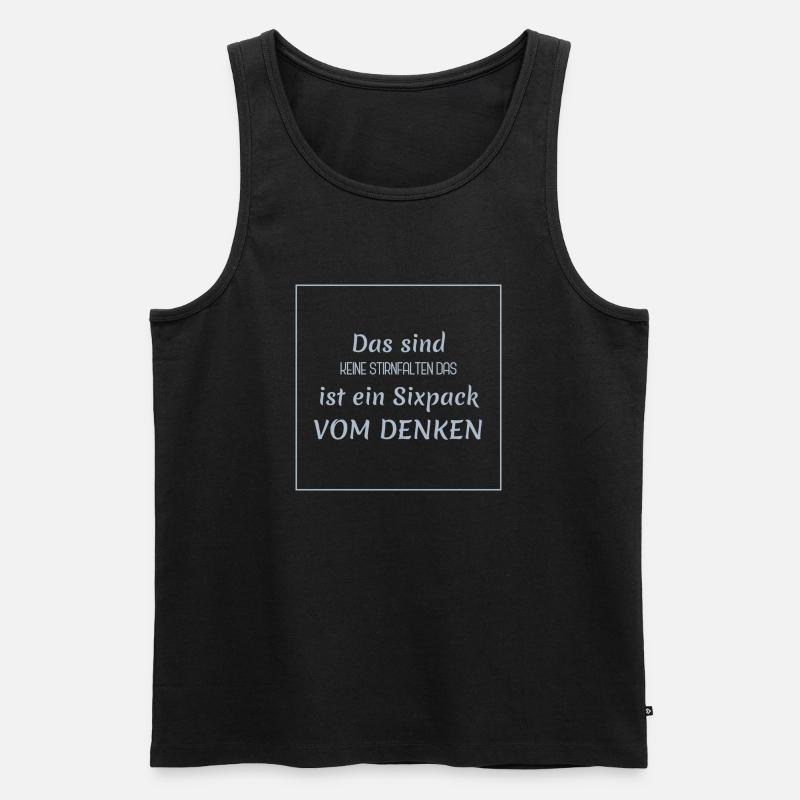 witzige sprüche - denker vs. sixpack - Männer Premium Bio Tank Top - Schwarz