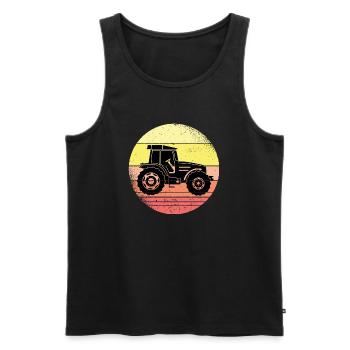 Tractor Retro Sunset Farmers Farmers - Men's Premium Organic Tank Top - black - Front - Michal (187cm)