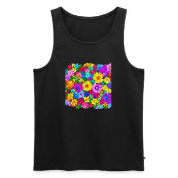 Flowers - Männer Premium Bio Tank Top - Schwarz - Vorne - Michal (187cm)