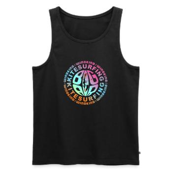 Kitesurfing - Men's Premium Organic Tank Top - black - Front - AI Model Male 178 light (178cm)