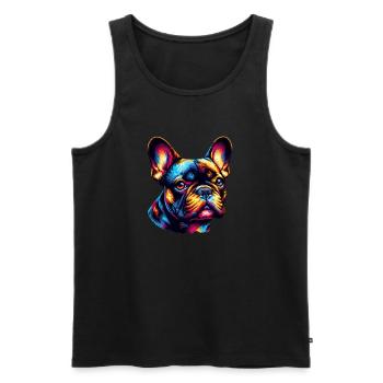 Bouledogue français - Débardeur bio Premium Homme - noir - Devant - Michal (187cm)