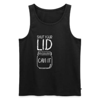 Fermez votre couvercle et pouvez-vous 3 - Débardeur bio Premium Homme - noir - Devant - AI Model Male 178 light (178cm)