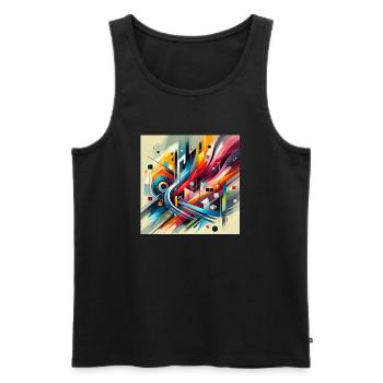Living Harmony - Abstract Painting - Men's Premium Organic Tank Top - black - Front - AI Model Male 178 light (178cm)
