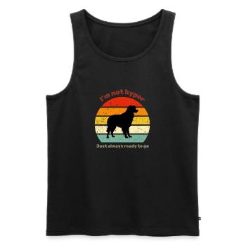 Retro Australian Shepherd - Männer Premium Bio Tank Top - Schwarz - Vorne - AI Model Male 178 light (178cm)