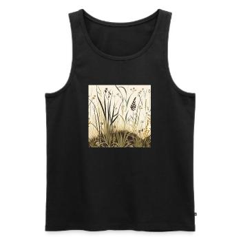 Wildblumenwiese - Männer Premium Bio Tank Top - Schwarz - Vorne - AI Model Male 178 light (178cm)