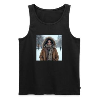 drachenqodeLENG - Männer Premium Bio Tank Top - Schwarz - Vorne - Michal (187cm)
