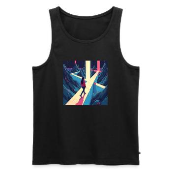 dracehenqodeLIAN - Männer Premium Bio Tank Top - Schwarz - Vorne - Michal (187cm)