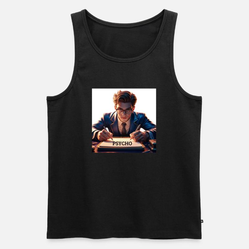 Psycho - Männer Premium Bio Tank Top - Schwarz