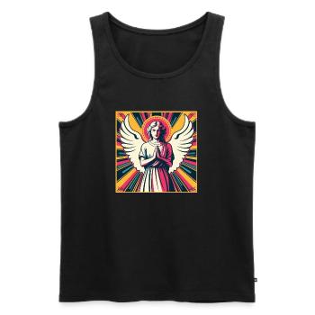 Schutzengel Pop-Art - Männer Premium Bio Tank Top - Schwarz - Vorne - Michal (187cm)