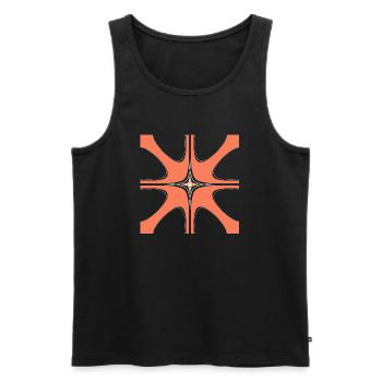 Abstrakte mit ein weißen Muster in der Mitte - Männer Premium Bio Tank Top - Schwarz - Vorne - AI Model Male 178 light (178cm)