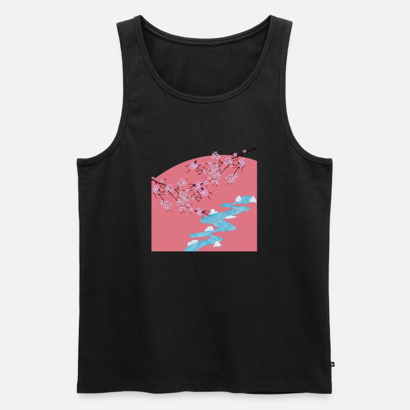 Sakura - Canottiera ecologica premium da uomo - nero