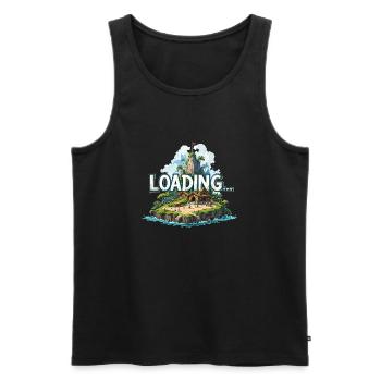 loading .. - Männer Premium Bio Tank Top - Schwarz - Vorne - Michal (187cm)