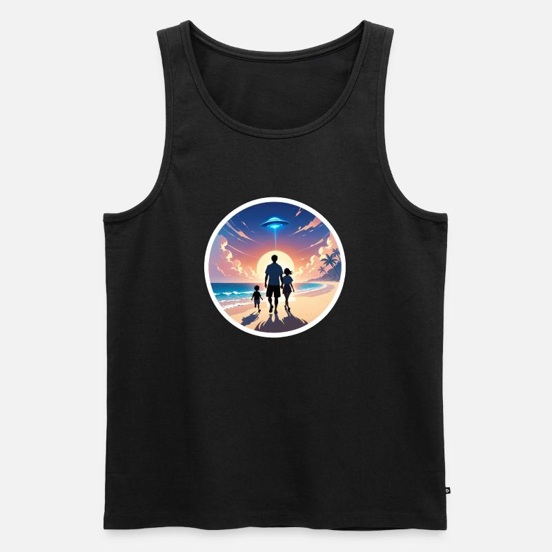 Sunset Beach - Männer Premium Bio Tank Top - Schwarz