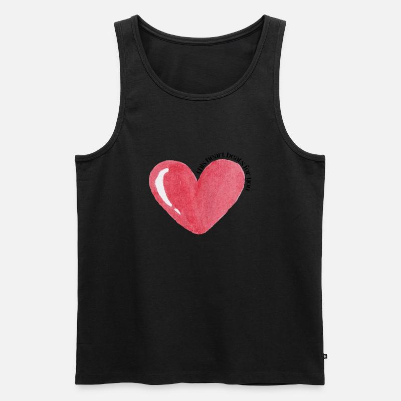 Questo cuore batte per te - Canottiera ecologica premium da uomo - nero