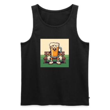Bankwärmer - Männer Premium Bio Tank Top - Schwarz - Vorne - AI Model Male 178 light (178cm)