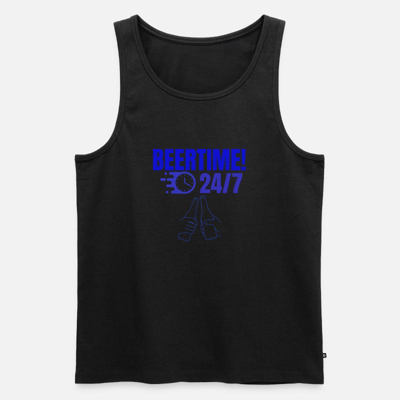 Beertime 24/7 2.0 - Männer Premium Bio Tank Top - Schwarz