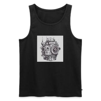Berlin Planet - Männer Premium Bio Tank Top - Schwarz - Vorne - AI Model Male 178 light (178cm)
