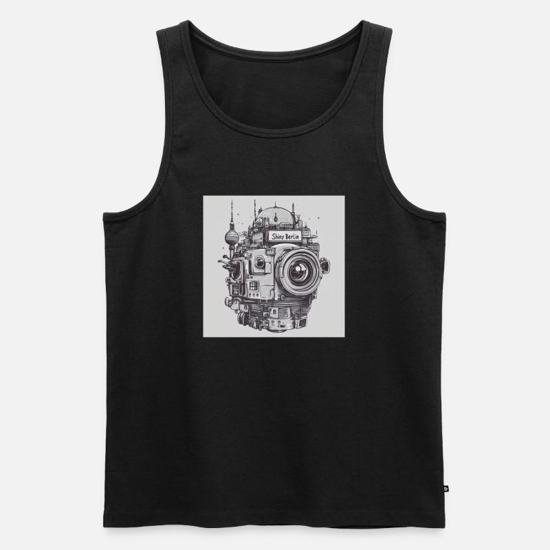 Berlin Planet - Männer Premium Bio Tank Top - Schwarz