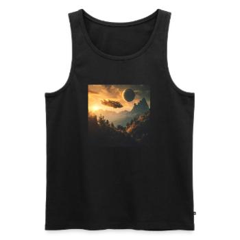 Earth 2 - Männer Premium Bio Tank Top - Schwarz - Vorne - AI Model Male 178 light (178cm)