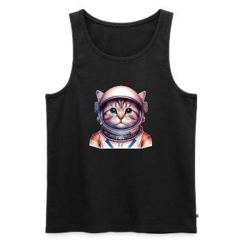 Space_cat - Men's Premium Organic Tank Top - black - Front - AI Model Male 178 light (178cm)