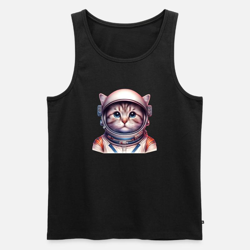 Space_cat - Männer Premium Bio Tank Top - Schwarz