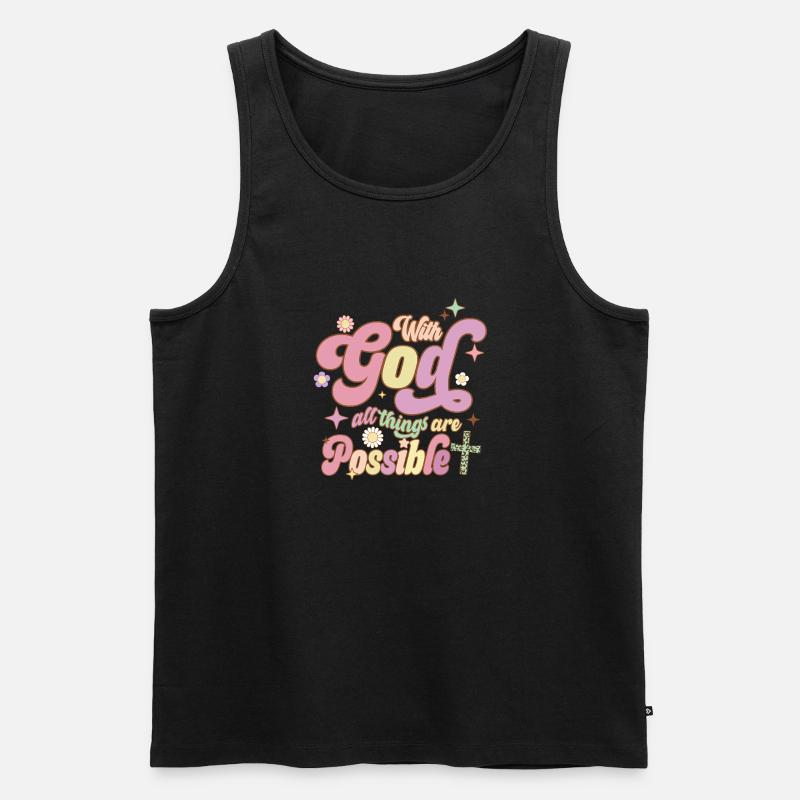 Alles ist möglich mit Gott - Männer Premium Bio Tank Top - Schwarz