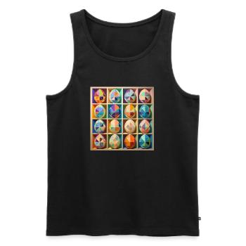 Easter Eggs Design No.10 - Men's Premium Organic Tank Top - black - Front - Michal (187cm)