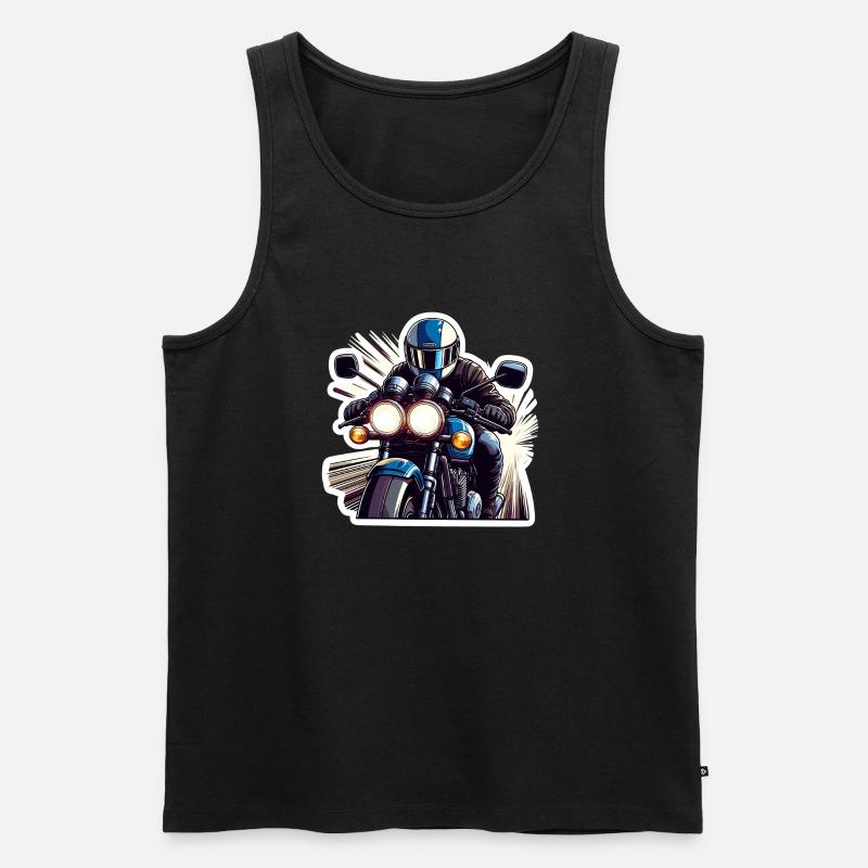Retro Speed Biker - Männer Premium Bio Tank Top - Schwarz