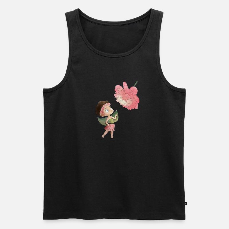 Magical fairy with peony - Men's Premium Organic Tank Top - black