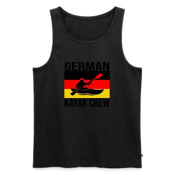 Équipage de kayak allemand – T-shirt de kayak d’eau vive - Débardeur bio Premium Homme - noir - Devant - Michal (187cm)
