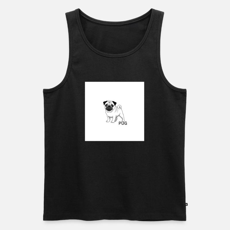 Der Mops - Männer Premium Bio Tank Top - Schwarz