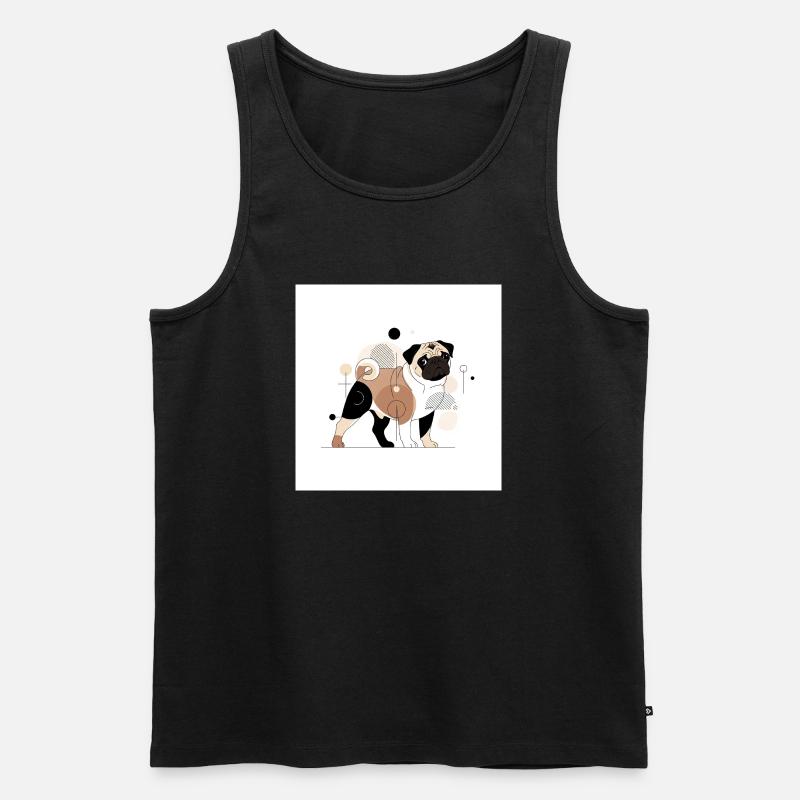 Mops - Männer Premium Bio Tank Top - Schwarz