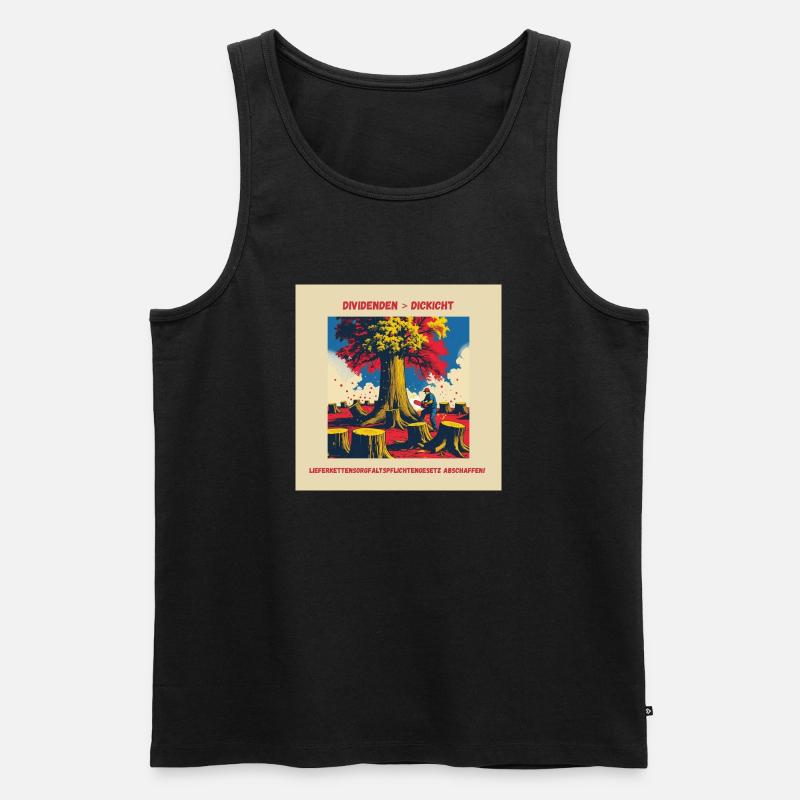 DIVIDENDEN STATT DICKICHT - Männer Premium Bio Tank Top - Schwarz