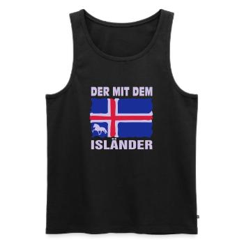 Der mit dem Isländer - Männer Premium Bio Tank Top - Schwarz - Vorne - Michal (187cm)