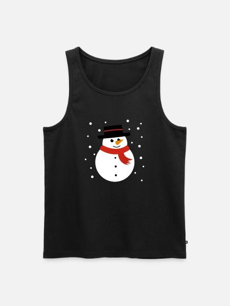 Schneemann mit Schneeflocken - Männer Premium Bio Tank Top - Schwarz