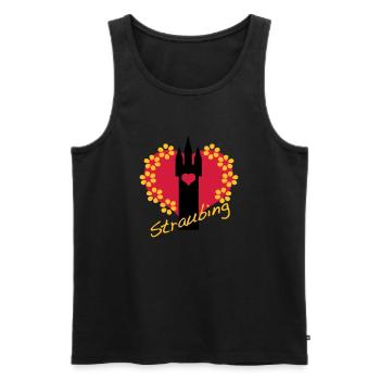 i love straubing - Männer Premium Bio Tank Top - Schwarz - Vorne - AI Model Male 178 light (178cm)