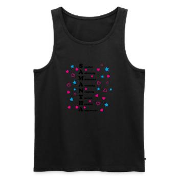 Samantha - Männer Premium Bio Tank Top - Schwarz - Vorne - AI Model Male 178 light (178cm)