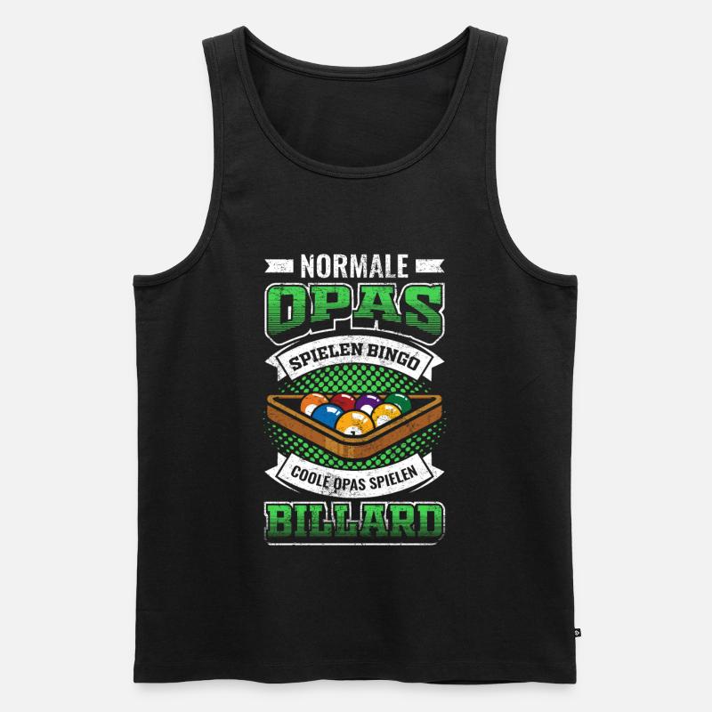 Billard Opa Großvater Geschenk - Männer Premium Bio Tank Top - Schwarz