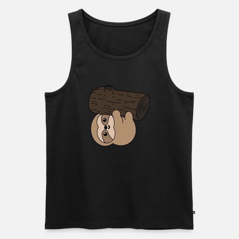 Faultier - Männer Premium Bio Tank Top - Schwarz