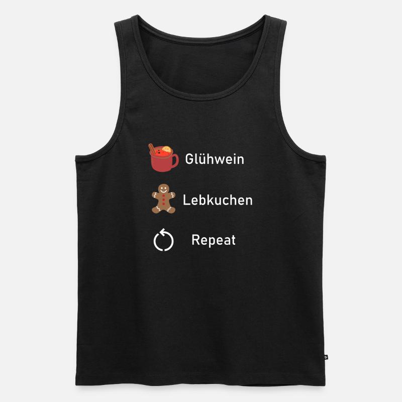 MULLED WINE GINGERBREAD REPEAT - Men's Premium Organic Tank Top - black
