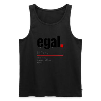 Definition "egal" - Männer Premium Bio Tank Top - Schwarz - Vorne - Michal (187cm)