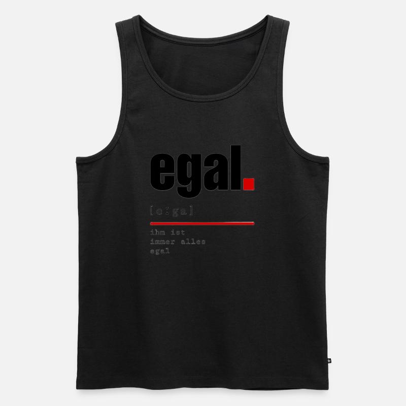 Definition "egal" - Männer Premium Bio Tank Top - Schwarz