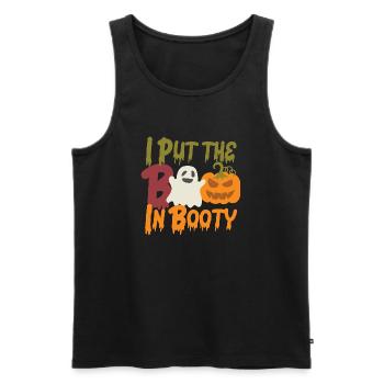 Cute Halloween Design, Boo, Booty, Ghost, Pumpkin - Men's Premium Organic Tank Top - black - Front - Michal (187cm)