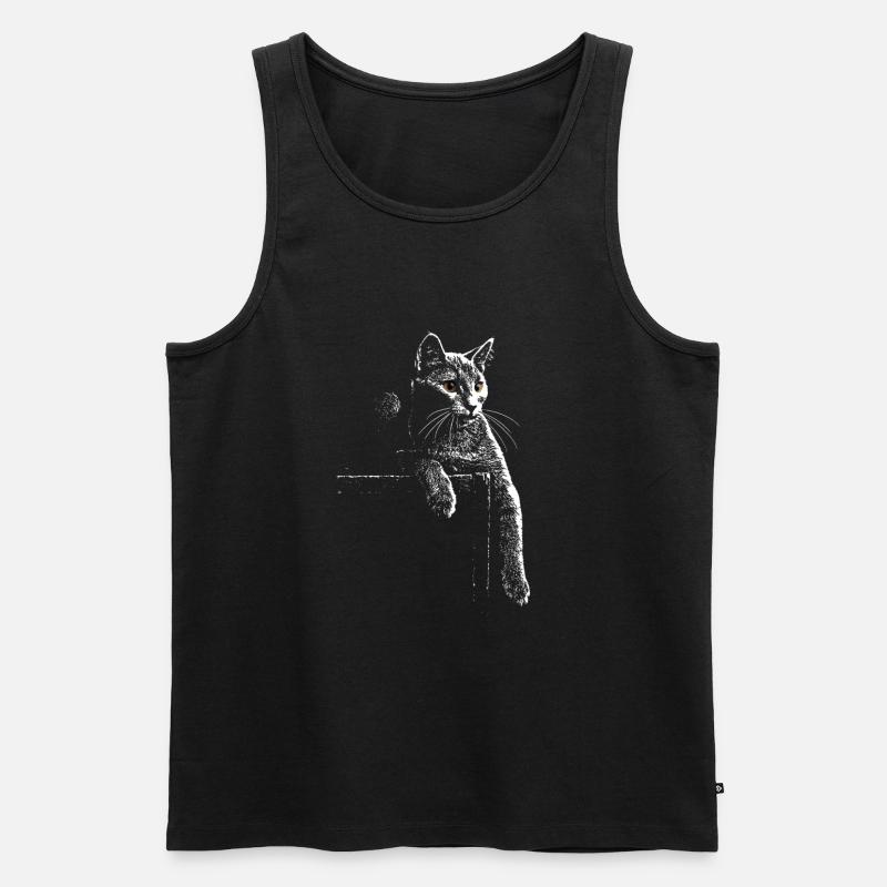 Karthäuserkatze bei Nacht - Männer Premium Bio Tank Top - Schwarz