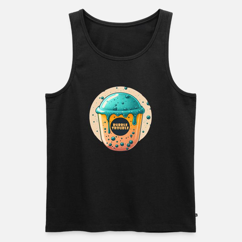 Bubble Trouble Bubble Tea - Männer Premium Bio Tank Top - Schwarz