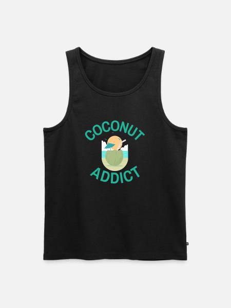 Coconut Addict Shirt - Männer Premium Bio Tank Top - Schwarz