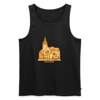 Waldheim Rathaus - Männer Premium Bio Tank Top - Schwarz - Vorne - Michal (187cm)