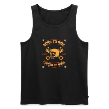 Born To Ride MC Skull Motorcycle Design - Men's Premium Organic Tank Top - black - Front - AI Model Male 178 light (178cm)