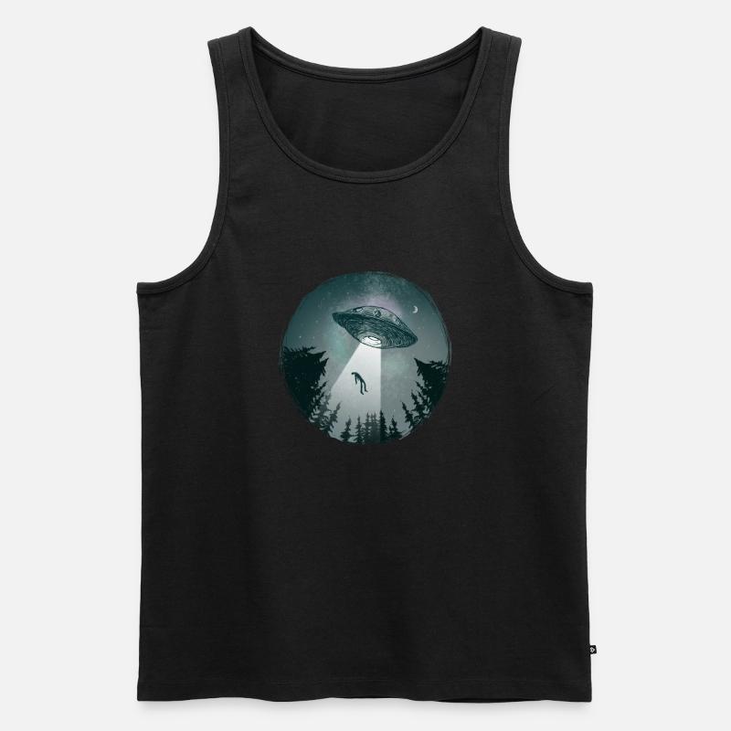 UFO round - Männer Premium Bio Tank Top - Schwarz